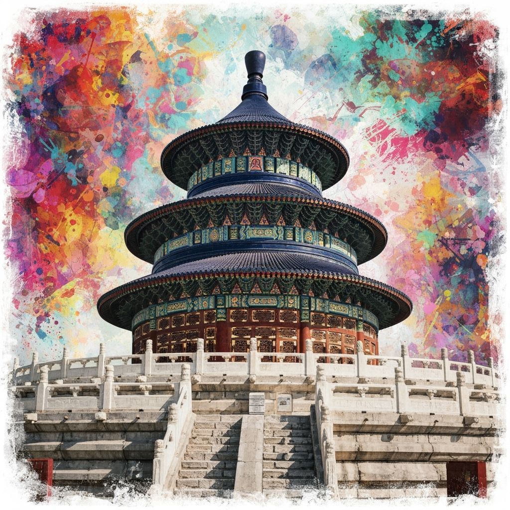 Temple of Heaven Beijing Low Angle Hyperrealistic Concept Ar...