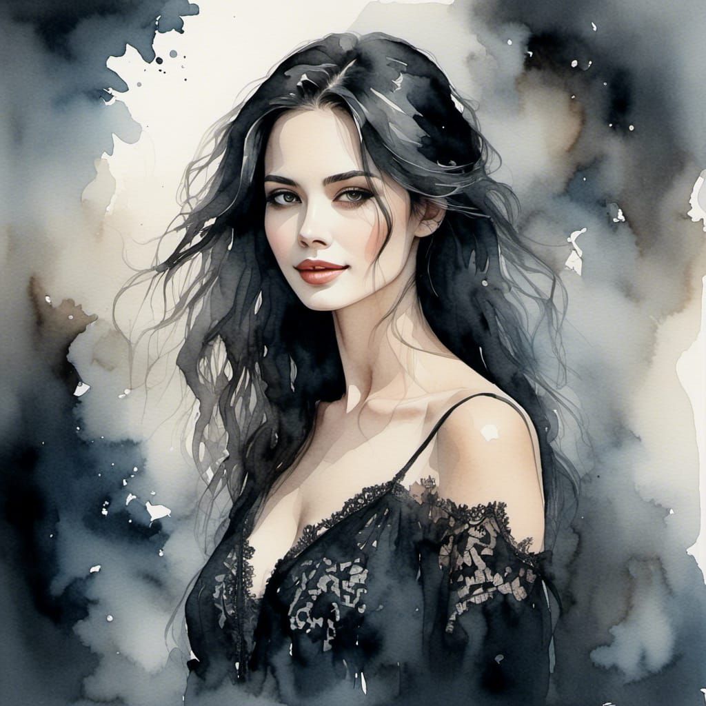 <lora:Watercolor Visions:1.0> watercolor vignette of A stunn...