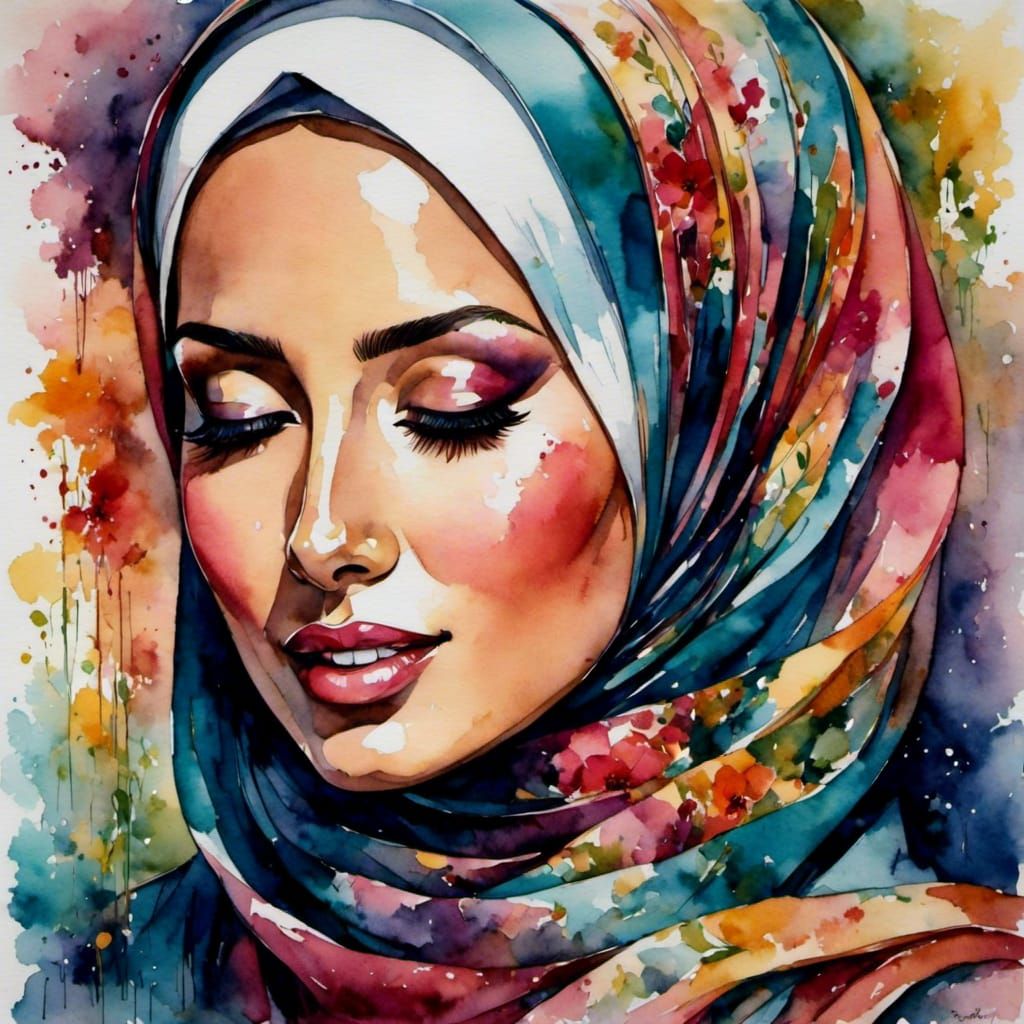 Portrait of Woman Wearing a Hijab