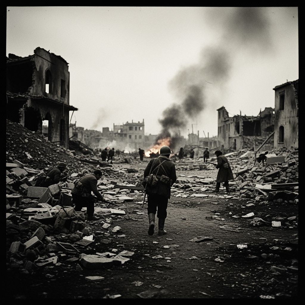 Grimdark Scene in Photojournalistic Style