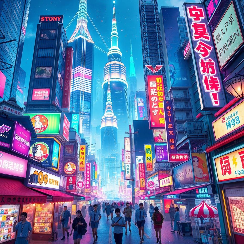 Neon Dreams in a Futuristic Tokyo
