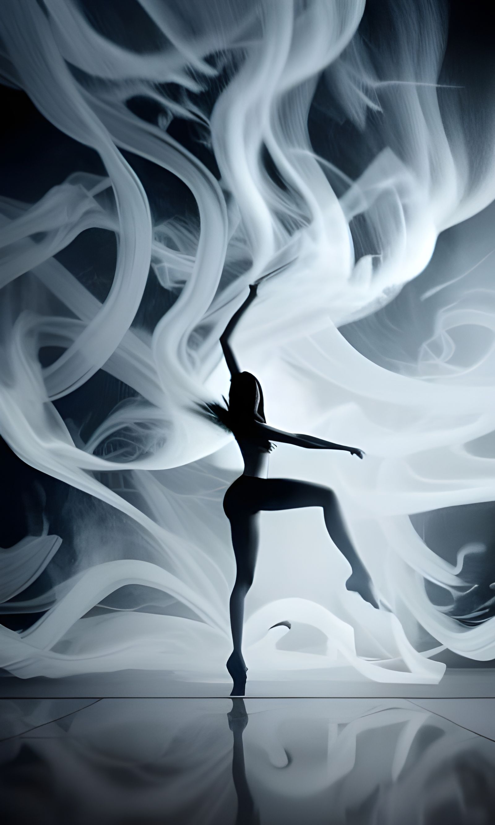 Smokey Silhouette Dance: Lyrical Abstraction in 8K