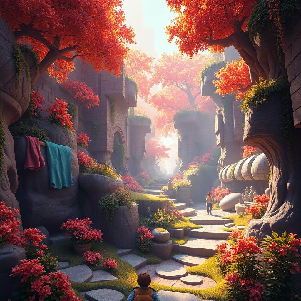 Fantastical Realm in Dreamlike Vibrancy