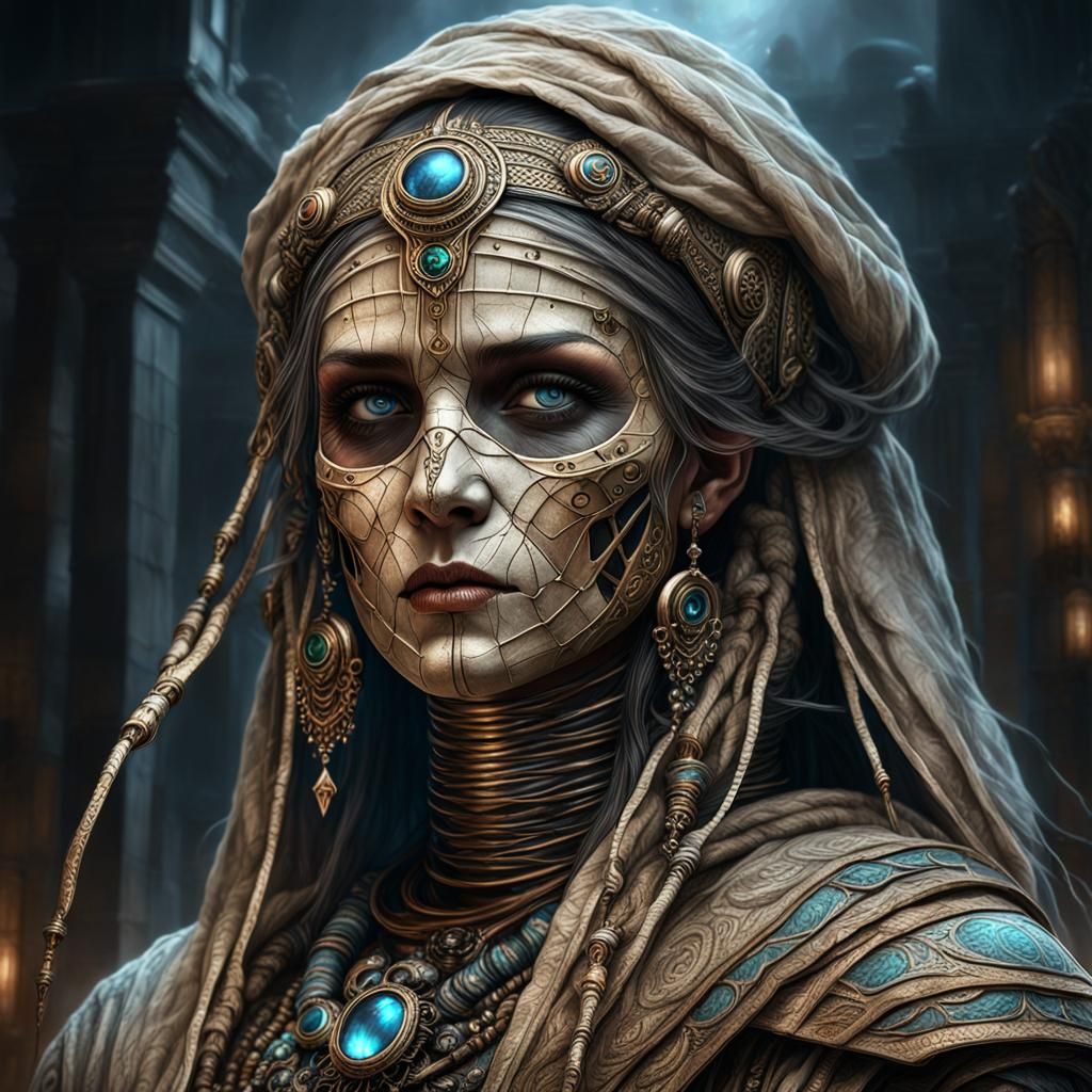 Female Mummy in Luis Royo Style Digital Painting