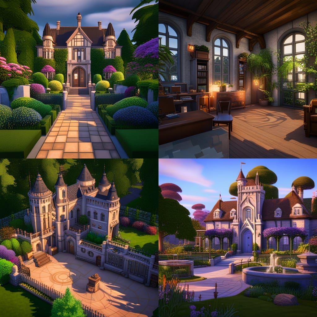 Sims 4 Family Castle Home with Spring Garden