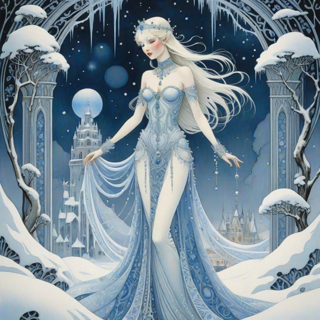 Frost Ice Princess in Kay Nielsen's Dreamlike Style