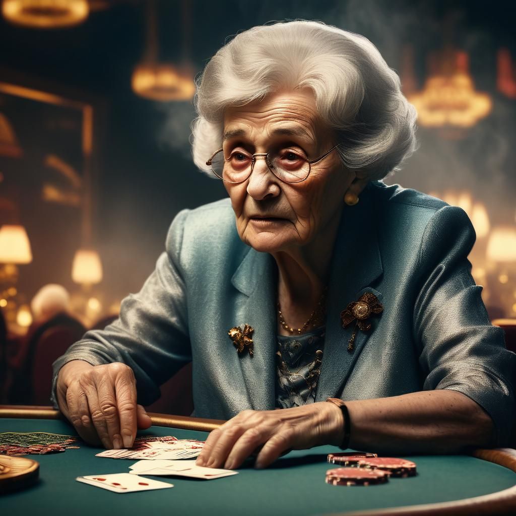 Noir Grandma's Poker Face, Scorsese-Inspired