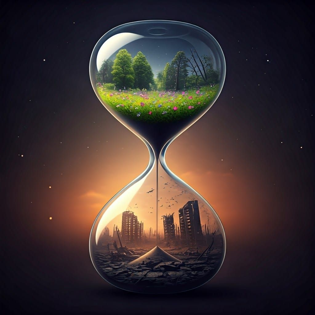 Surreal Hourglass World in Hyperrealistic Cinematic Art