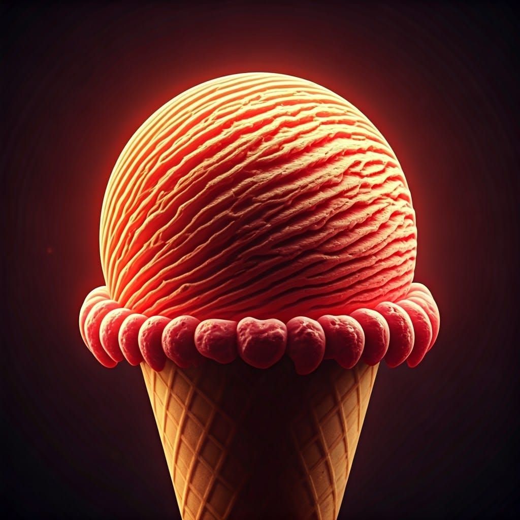 Hyperrealistic Ice Cream in Cinematic Lighting
