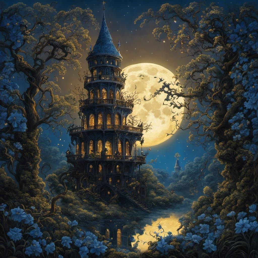 High Gothic Tower in Tim Burton Style