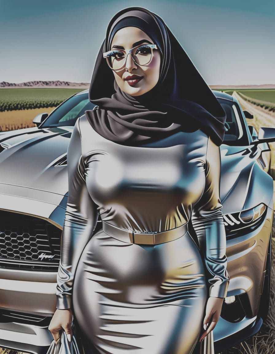 Psychedelic Portrait of Middle Eastern Woman in Pop Art Styl...