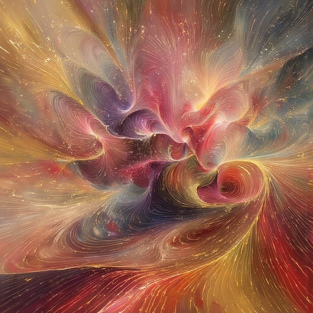 Magical Roses in Dark Oil Paint Style