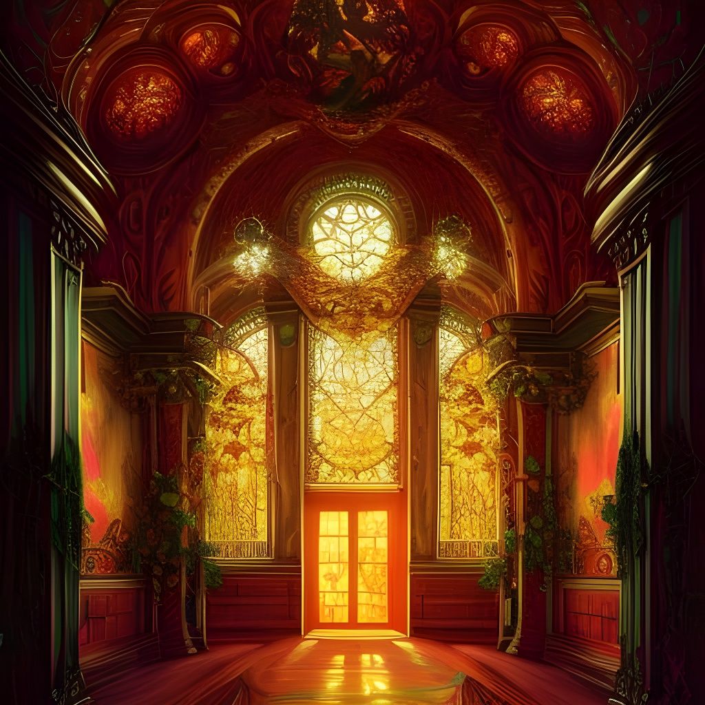 Fairy Fae Opera House Interior in Rococo Style