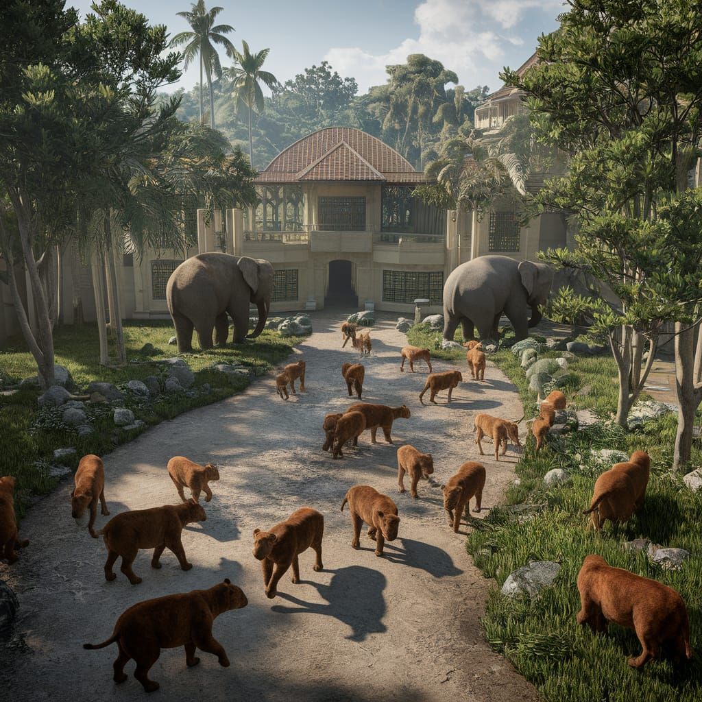 The Malaysian Zoo Negara deserted, with animals running ramp...