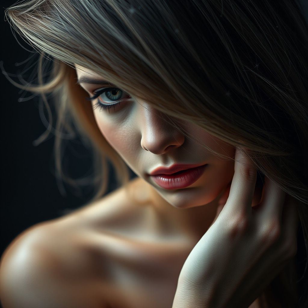 Diamond Hair Woman in Hyperrealistic Style