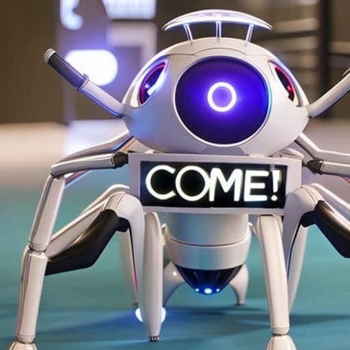 Glowing 'Come!' Text Sign