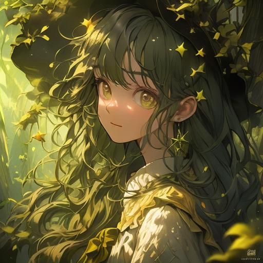 Lost Girl in Mystical Forest Glade