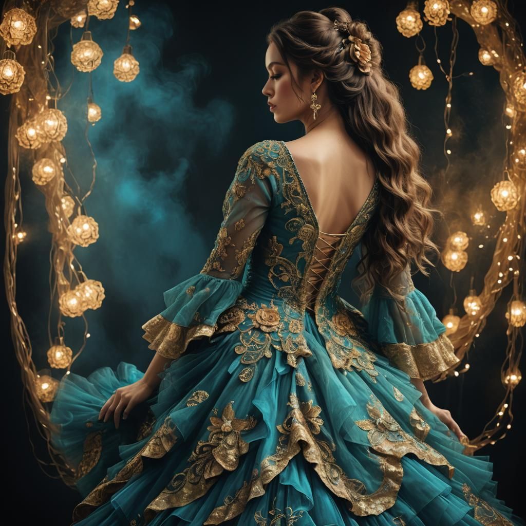 Flamenco Woman in Art Nouveau Style