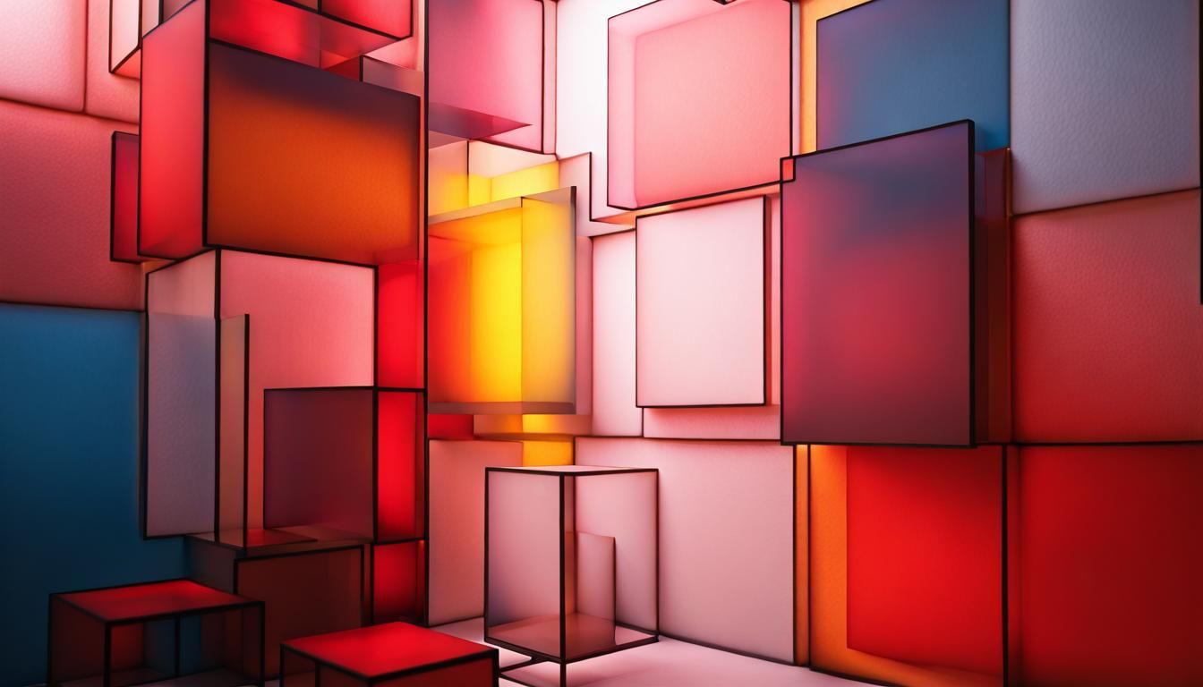 Abstract Geometric Composition with Fractal Elements