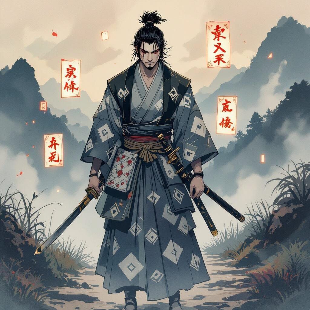 Ronin Jack of Diamonds in Ukiyo-e Fantasy Art