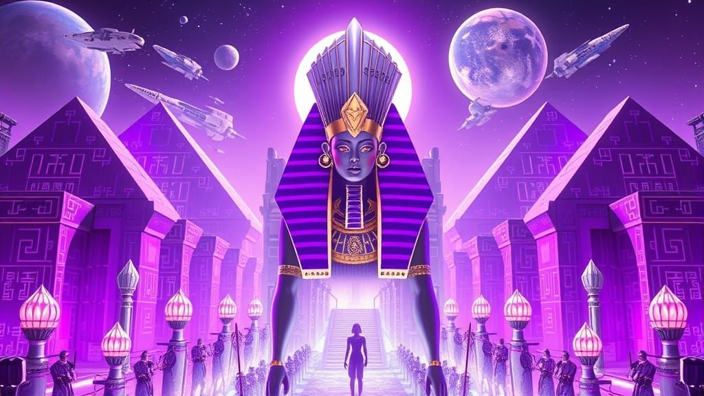 Galactic Empire Rising: Futuristic Neon Parade