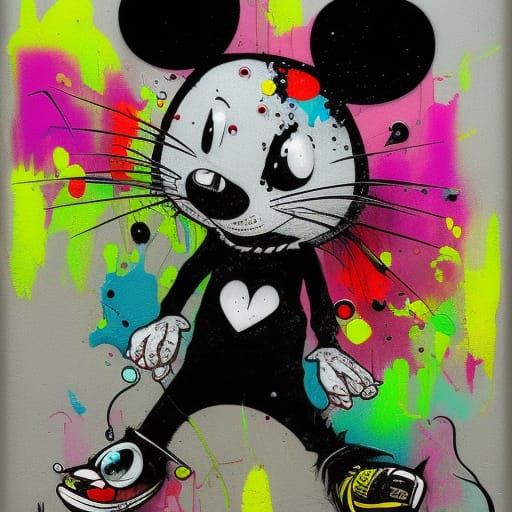 Emo Punk Mouse Graffiti Art by Tim Burton