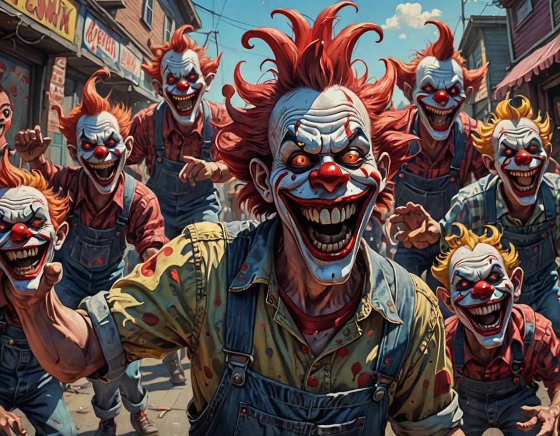 Bizarre Cartoon Redneck God with Comic Book Style Shading