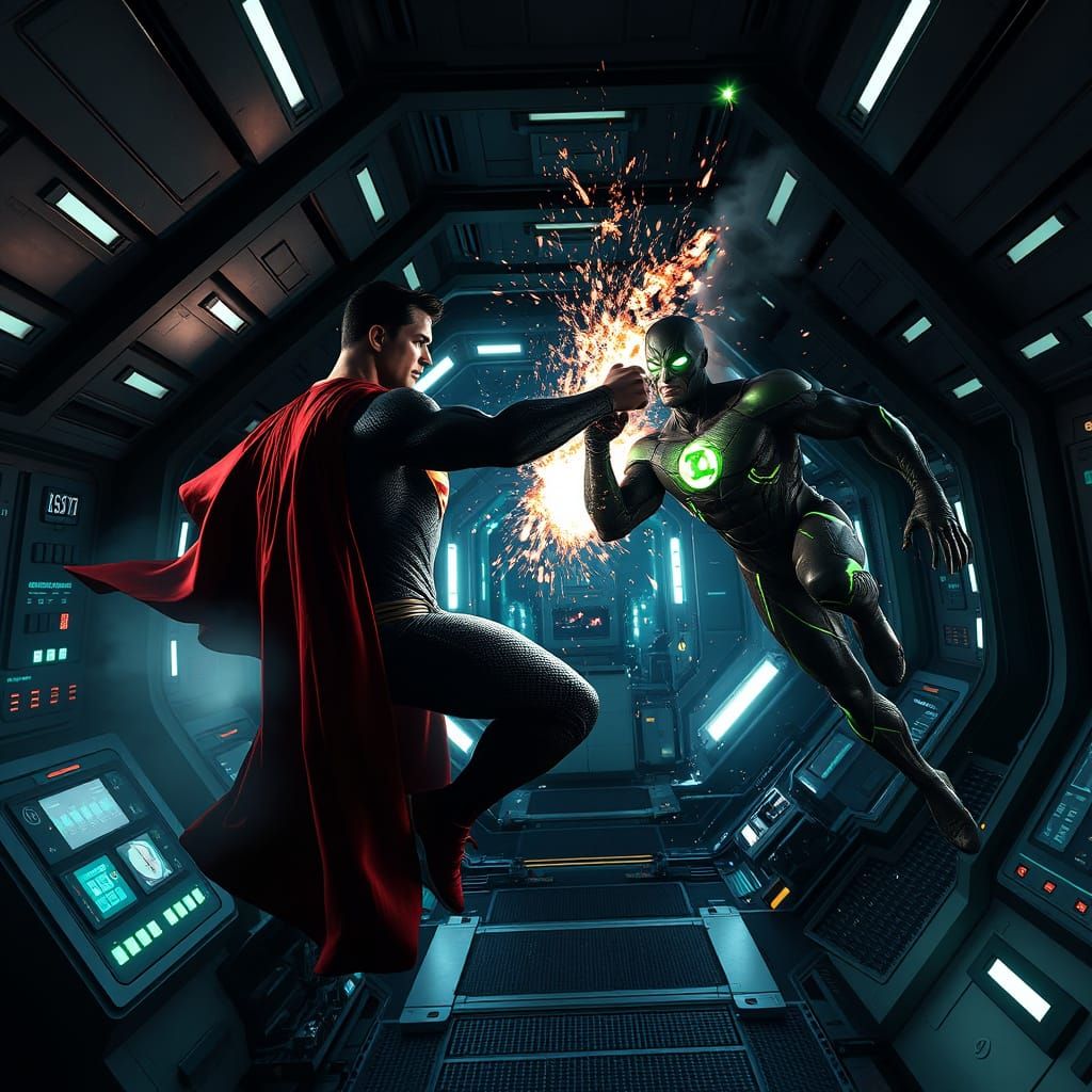 Superman & Green Lantern Fight Clayface in Futuristic Space ...