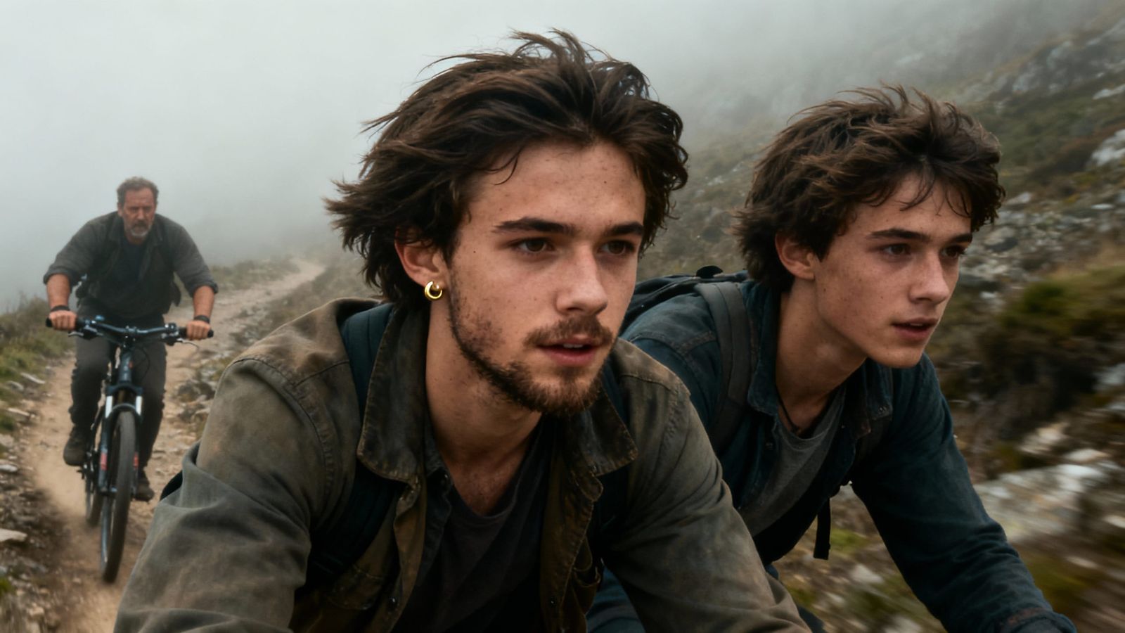 Adventurous Hikers Conquer Misty Mountain Trail