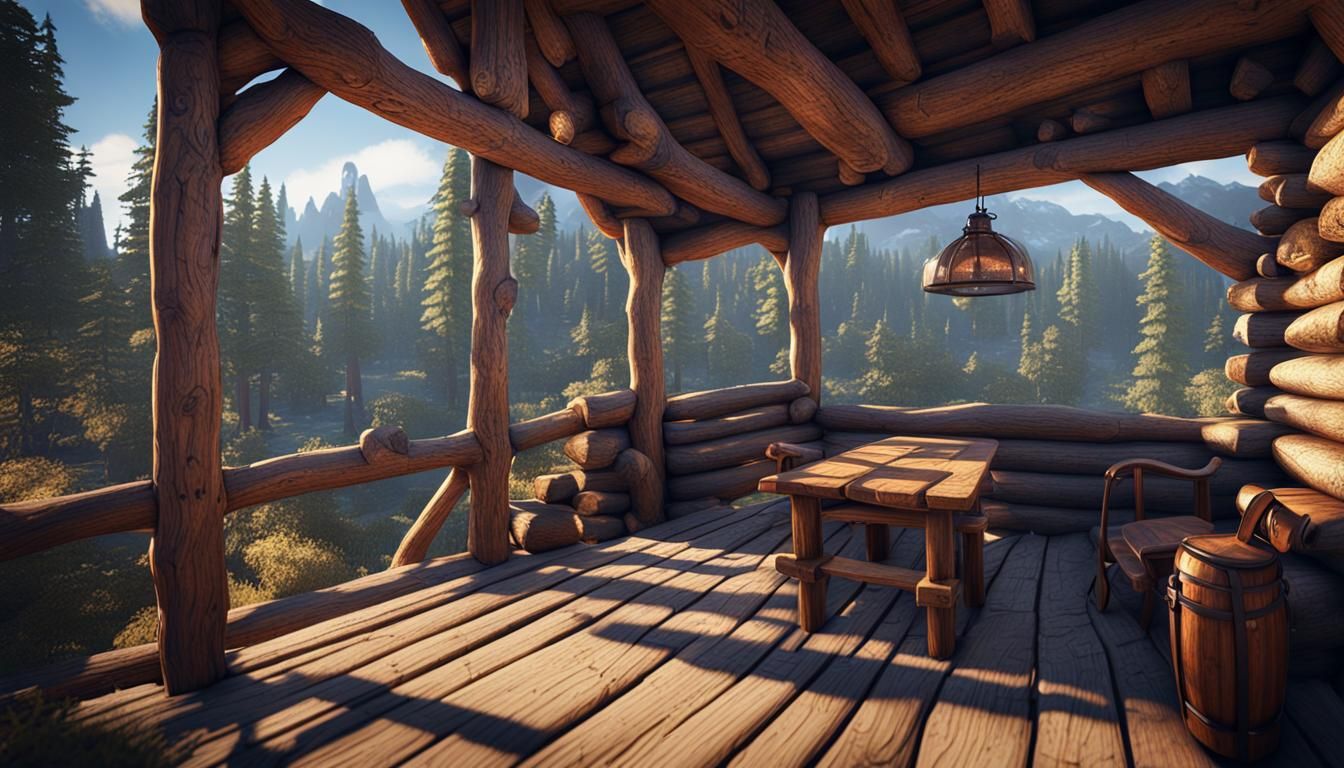 Cozy Wilderness Cabin in 3D Rendering