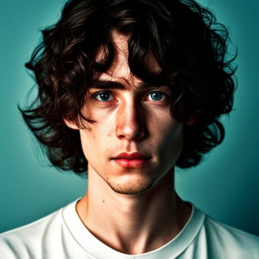 Hyperrealistic Portrait of a Freckled Young Man