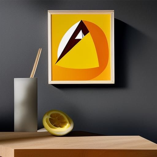 Walnut Eats Lemon in Cubist Minimalism