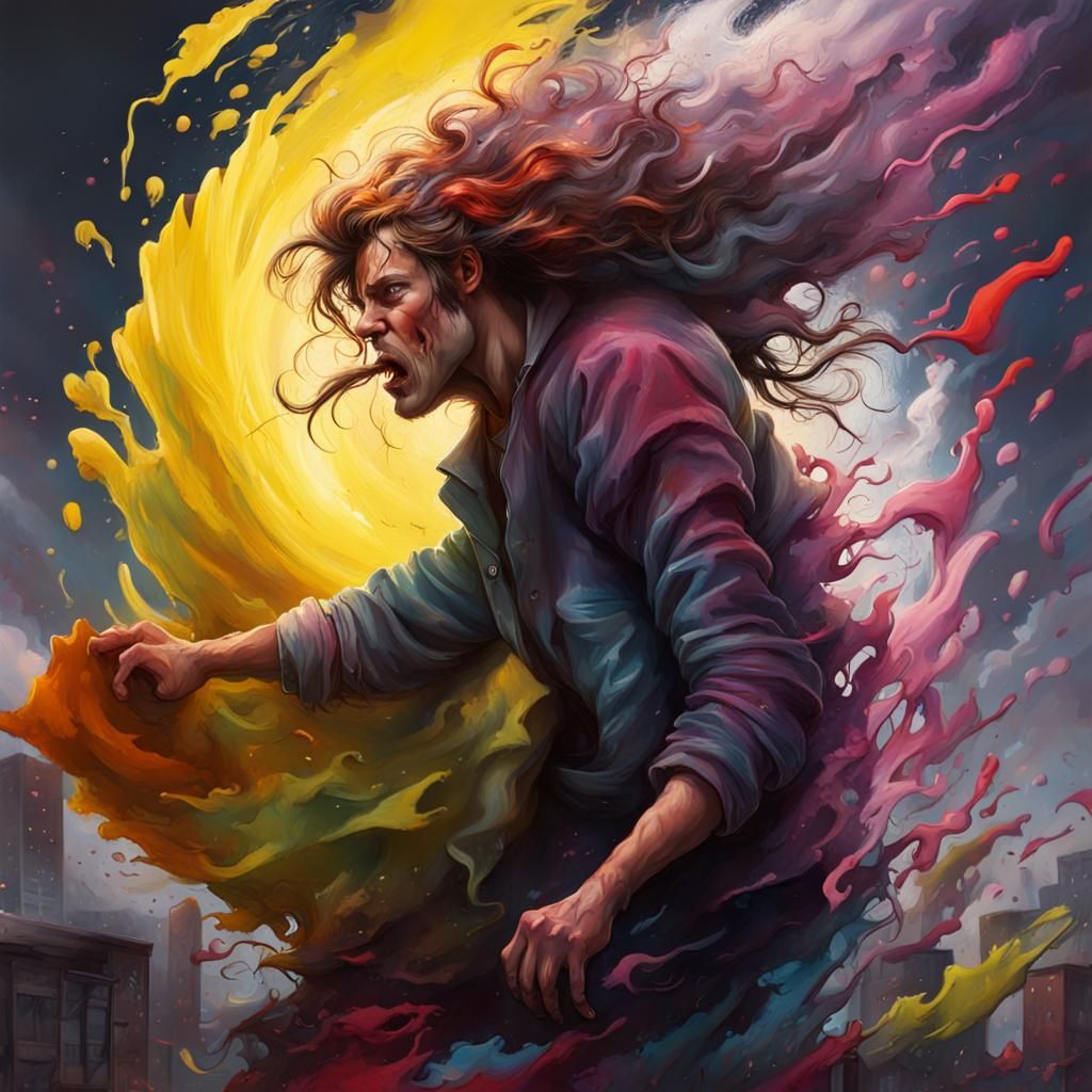 Tornado Personified as Graffiti Street Art