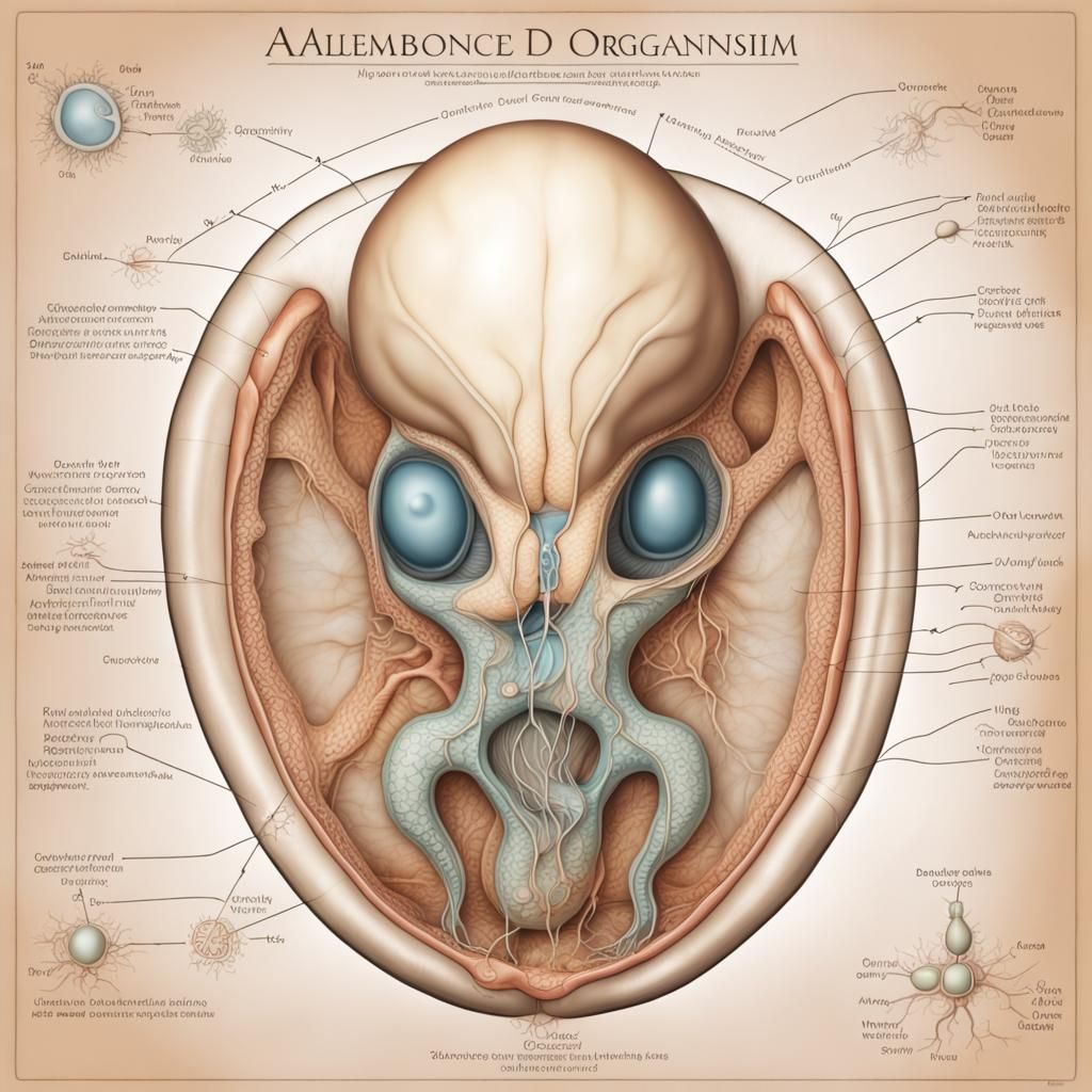 Detailed Diagram of an Alien Embryonic Organism