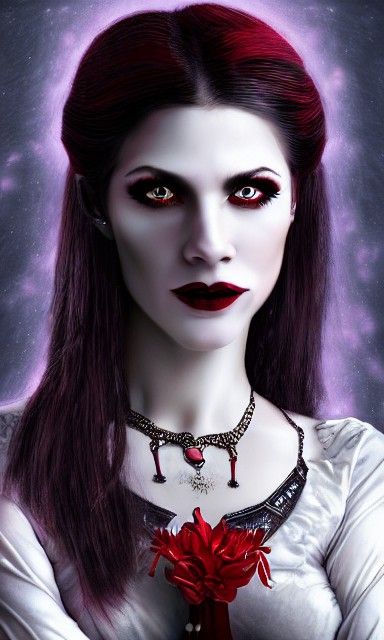 Vampire Librarian: A Photorealistic Gothic Portrait