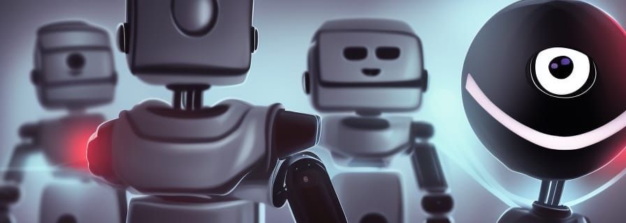 Menacing Robot House Invasion in Comic Style