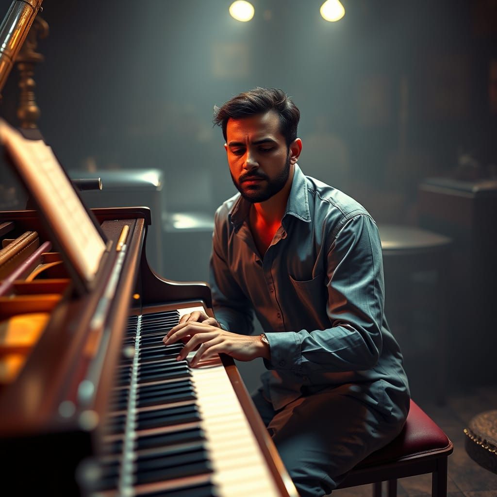 Portrait of a Dedicated Music Composer in Stunning 4K