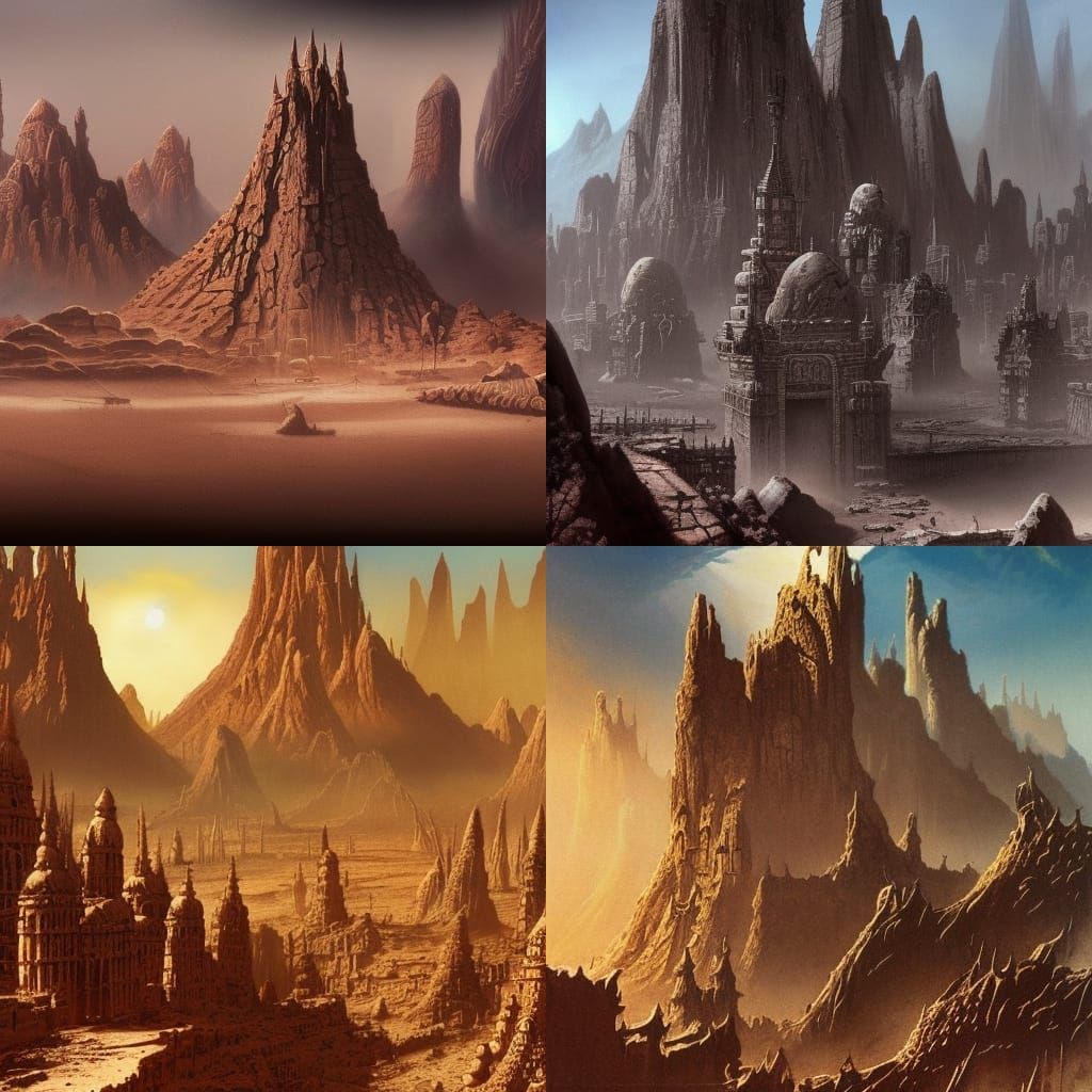 Hyborian Desert City in Fantasy Art Style