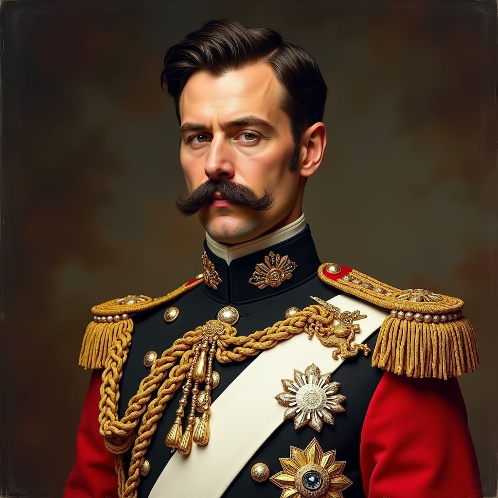 Dashing Military Officer in Tsar Alexander III's Elite Guard