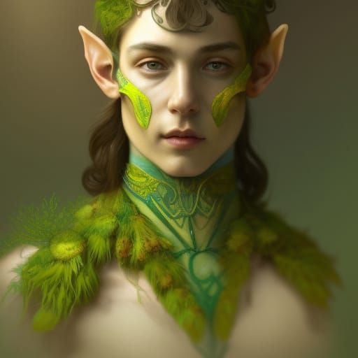 Art Nouveau Elven Armor Portrait