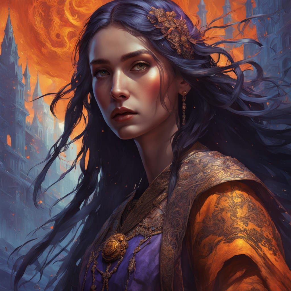 Ethereal Maiden Embarks on Mythical Quest in Blazing Inferno