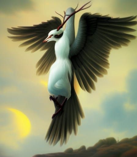 Ethereal Hippogriff in Dreamlike Mist