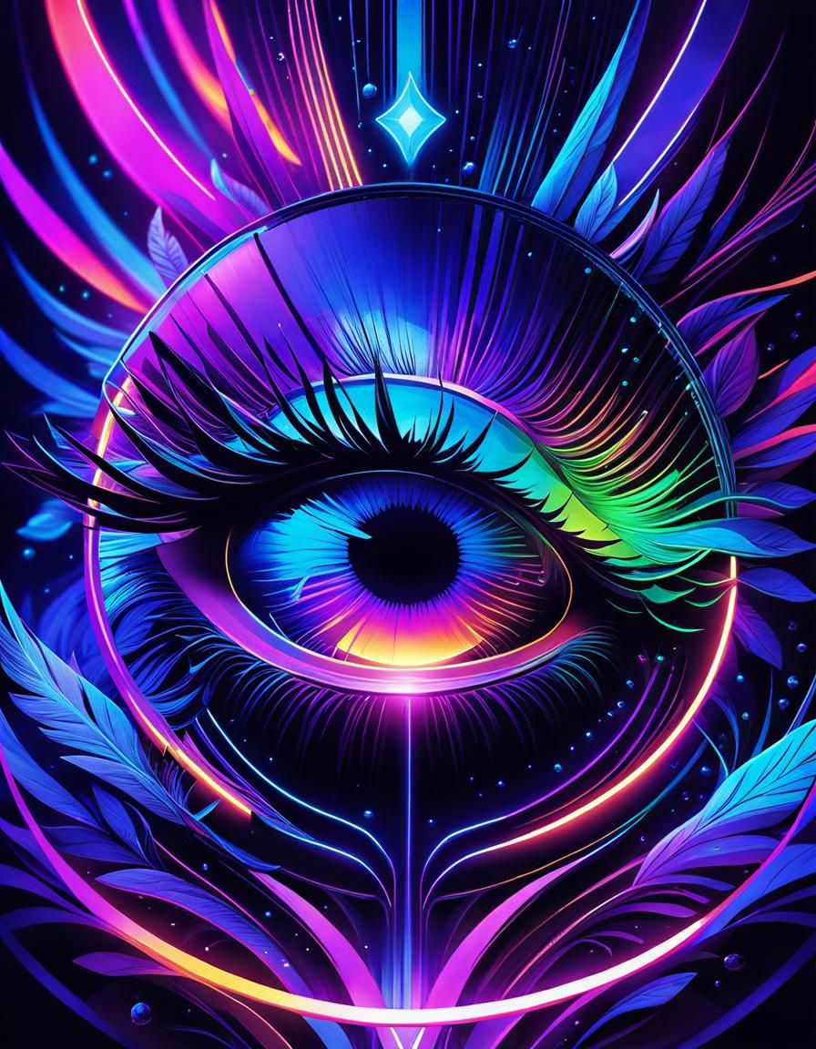 Bioluminescent Blue Iris in Moonlight Haze