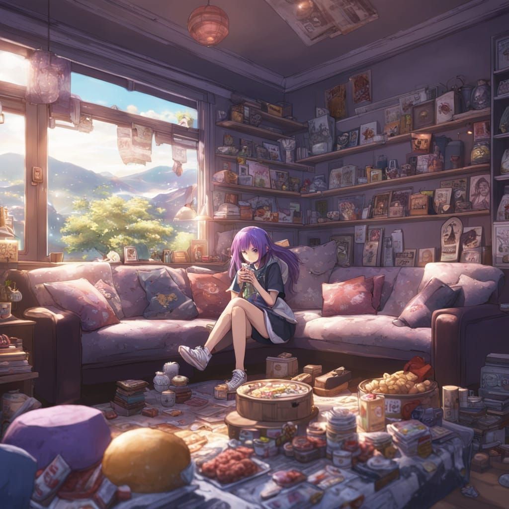 Young Anime Fan Immersed in Otaku Culture