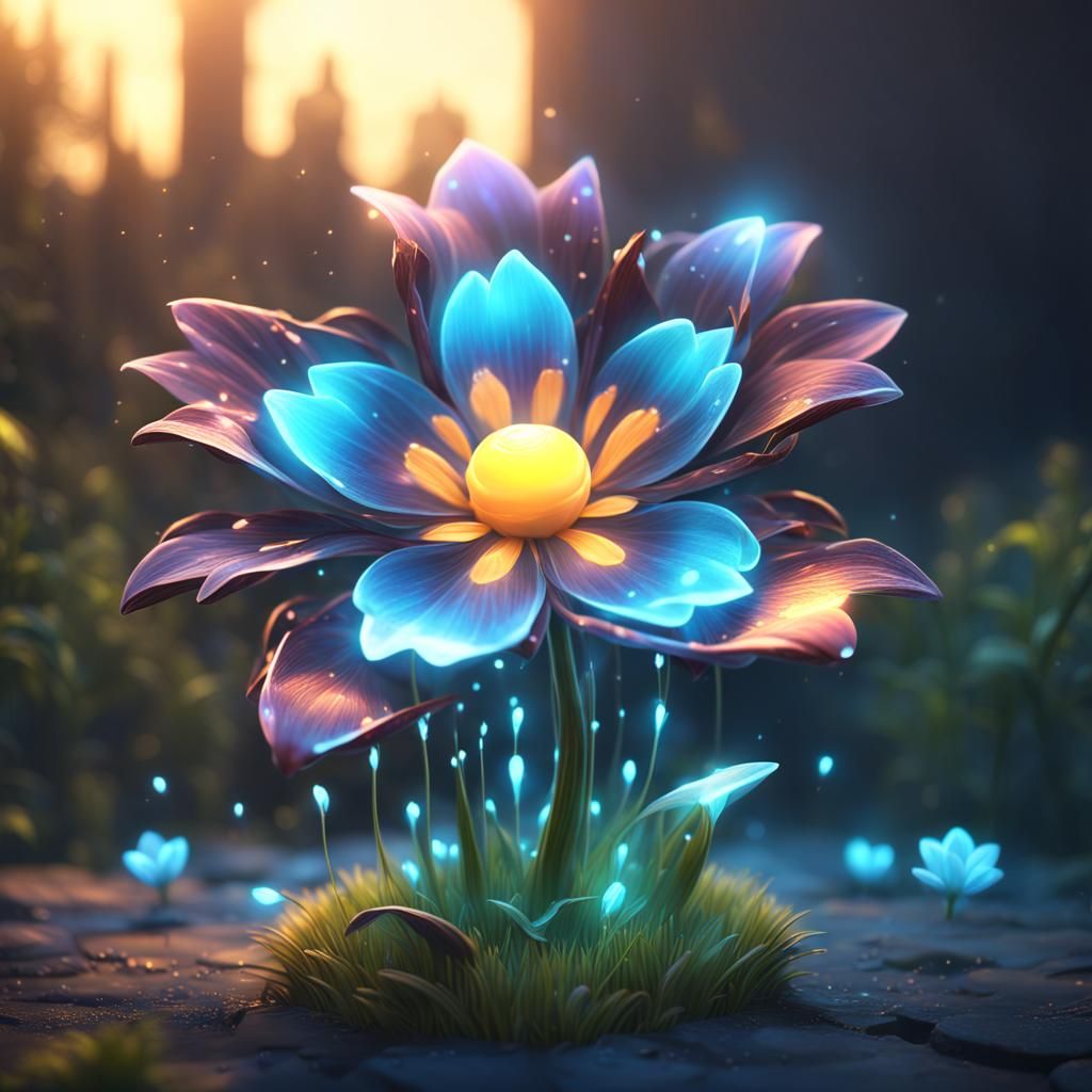 Adorable Glowing Flower: Fantasy Concept Art