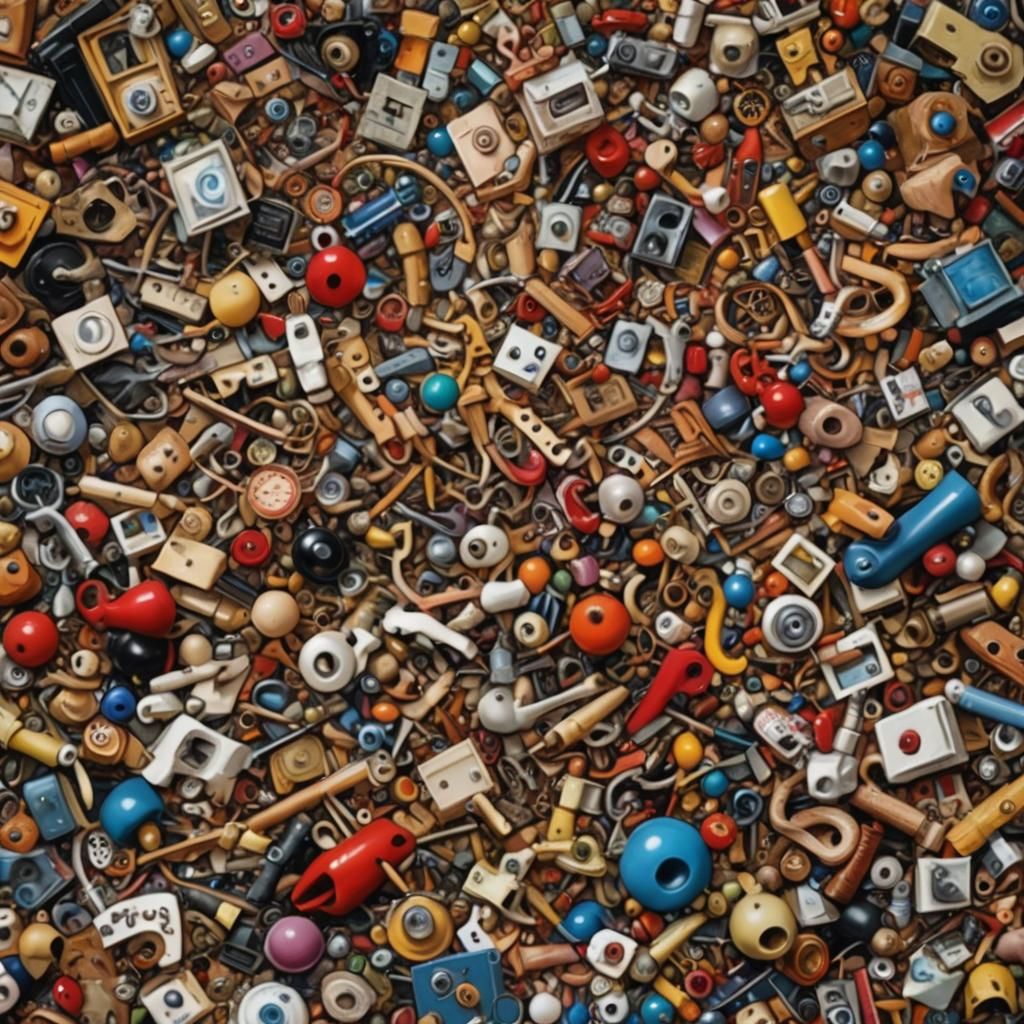 Chaotic Maximalism: A Surreal Scene in Sharp Detail