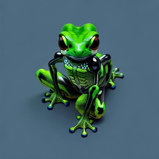 Exotic Alien Poison Dart Frog Illustration