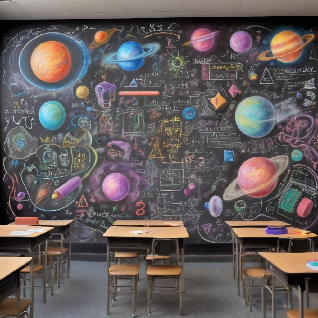 Colorful Chalk Galaxy Drawing in Dreamlike Style