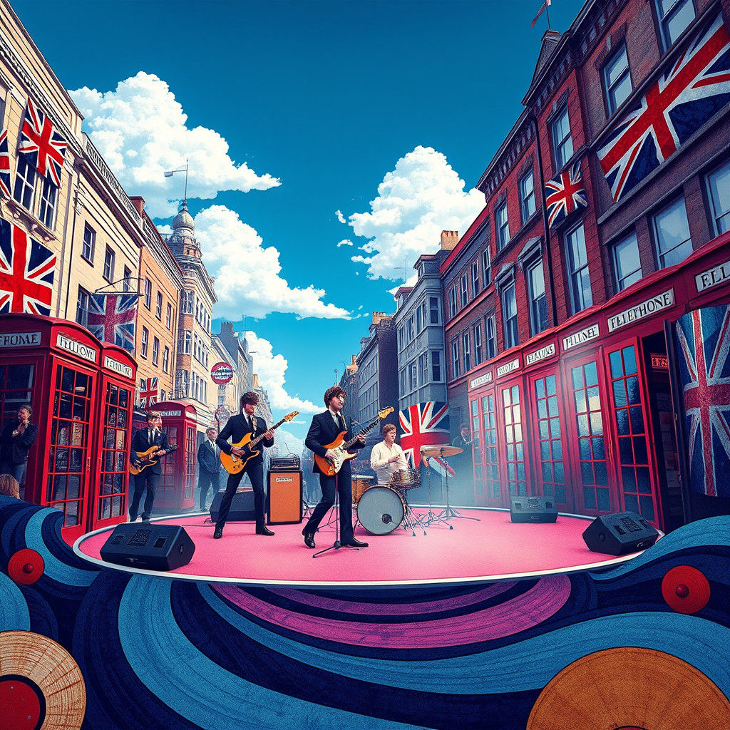 British Invasion: Psychedelic London Scene in Matte Painting...