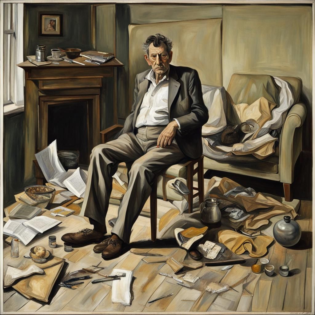Expressive Portrait in Lucian Freud Style